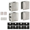 Stainless 316 Grade Square Flat Back Glass Clamp or 3/8" or 1/4" Tempered Glass