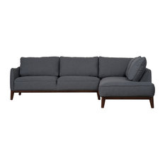 50 Most Por Contemporary Corner Sofas For 2018 Houzz Uk Mason And Pearl Kendall Modern Sectional Sofa Dark Grey Right Hand Facing