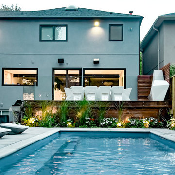 Front & Back Yard Project: Fibreglass Pool, driveway, interlocking, landscaping