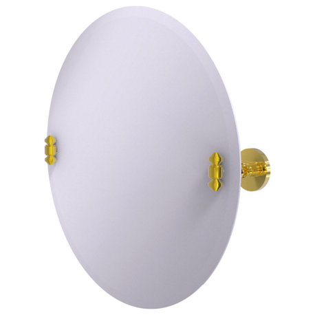 Allied Brass Frameless Round Tilt Mirror With Beveled Edge