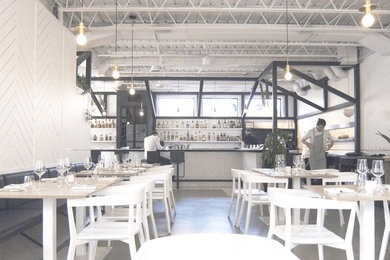 Danish home design photo in Montreal