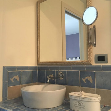 Country Shabby Chic in bianco e azzurro