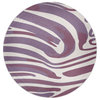 Dazzling Zebra Rug, Purple, 5' Round