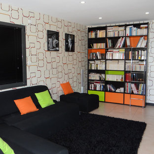 Trendy home theater photo in Nantes