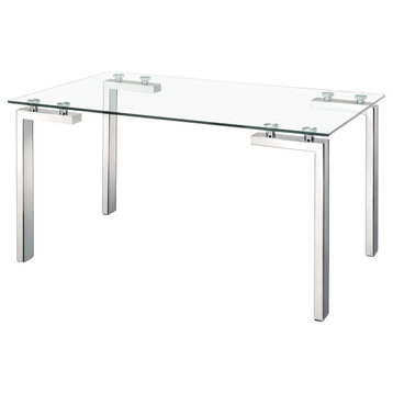 Roca Dining Table Polished Stainless Steel