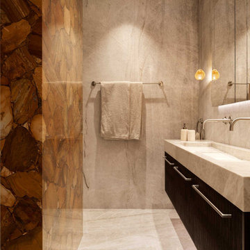 Moderner Naturstein Waschtisch mit Unterschrank