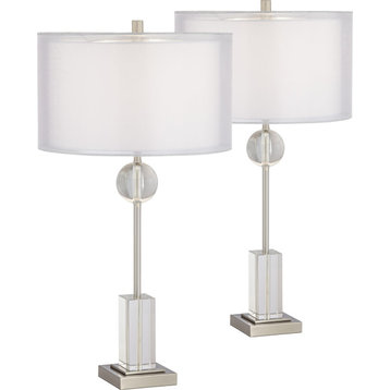 Vincent Table Lamp (Set of 2), Brushed Nickel, Brushed Steel