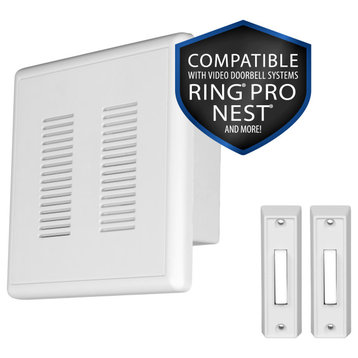 PrimeChime Plus 2 - Video Compatible Doorbell Chime Kit, White, Standard