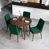 Ines Modern Solid Wood Walnut Kitchen & Dining Room Table and Chair Set of 4