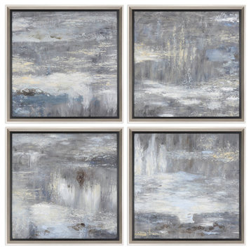 Uttermost Shades of Gray Hand Painted Art, Set of 4