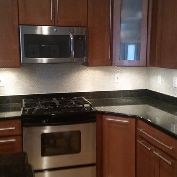 Penny tile backsplash