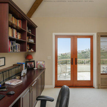 Wood Interior French Doors in Handsome Home Office - Renewal by Andersen Bay Are