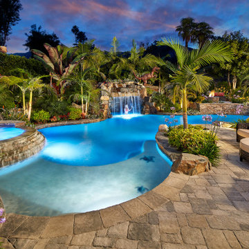 Backyard Swimming Pool Grotto Oasis