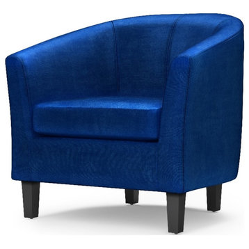 Austin 30 inch Wide Transitional Tub Chair in Blue Velvet Fabric