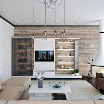 Living room, Dining room, Kitchen. Creative Design with the Spring accents
