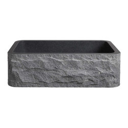 Polished Granite Farmhouse Sink - Chiseled Front - Kitchen Sinks