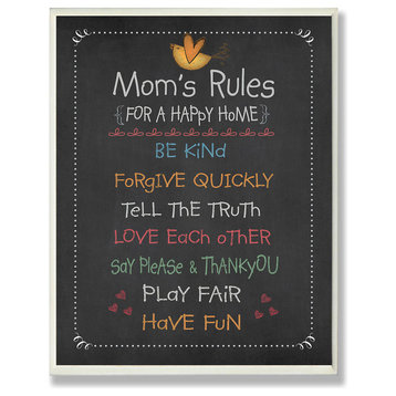 Mom's Rules Chalkboard Typog
