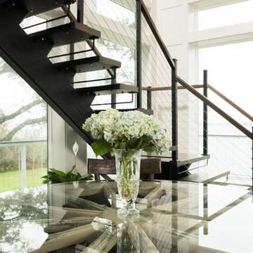 Modern Staircase in Texas Lake House