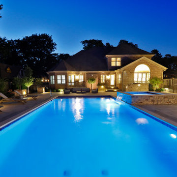 Prospect Heights Outdoor Living Project with Swimming Pool and Hot Tub