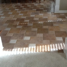 Hardwoods Next To Variegated Tile