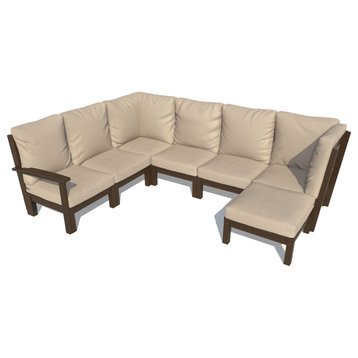 Bespoke 7-Piece Sectional Sofa Set With Ottoman, Dune/Weathered Acorn