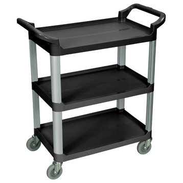 Luxor 3-Shelf Black Serving Cart