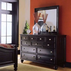 American Drew 919-020 Landscape Mirror Camden - Black - Makeup Mirrors