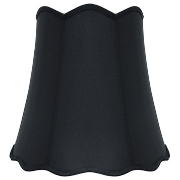 34063 Scallop Bell Shape Spider Lamp Shade, Black, 16" wide, 10"x16"x15"