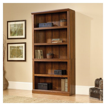 Sauder Select Modern Wood 5 Shelf Bookcase in Washington Cherry