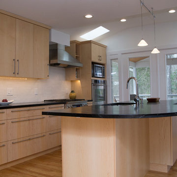 Contemporary Kitchen with Soapstone Counters