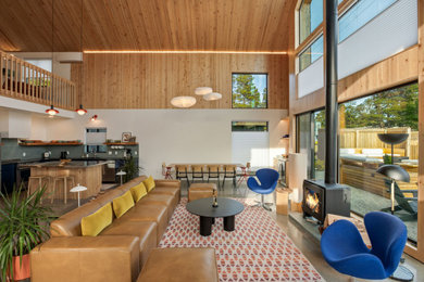 Inspiration for a contemporary living room remodel in Houston