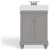 The Monroe Bathroom Vanity, Single Sink, 24”, Gray, Freestanding