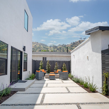 Inviting ADU Side Yard Patio with Firepit
