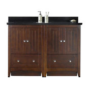 Plywood-Veneer Vanity Set, Walnut, 47.5"X18"