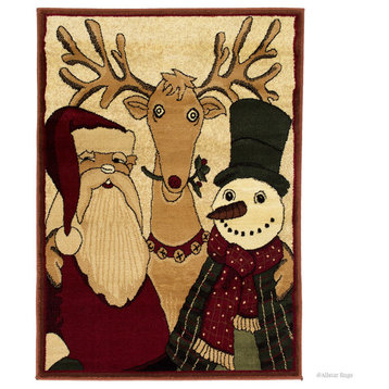 Allstar Hoilday Rug with Santa and Friends image, Multicolor (55"Lx39.25"W)