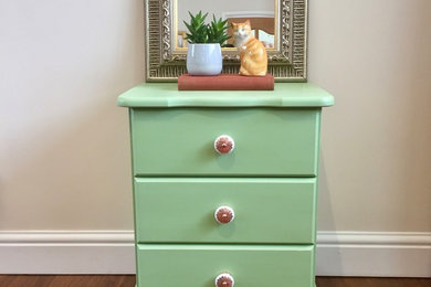 Green Upcyled Bedside Drawers