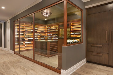 This is an example of a modern wine cellar in New York.