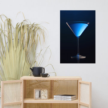 Cocktail Painting: Electric Blue Martini Realism Painting