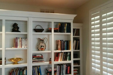 Custom White Murphy Library Bed with Crown Moulding