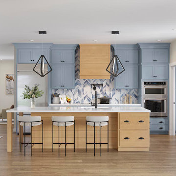 Creatively Curated- Light Blue & Natural Wood Kitchen