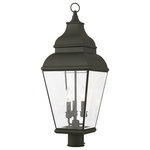 Livex Lighting - Livex Lighting Exeter Black Light Post-Top Lanterm - Finished in black with clear beveled glass, this outdoor post top lantern offers plenty of stylish illumination for your home's exterior.