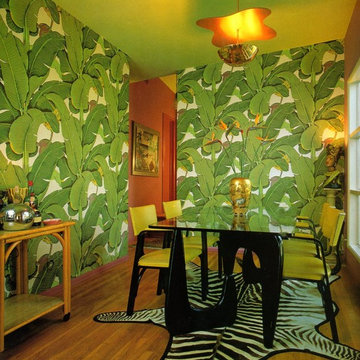 Mar Vista Mid Century Modern Dining with The Original Palm Leaf Wall Covering fr