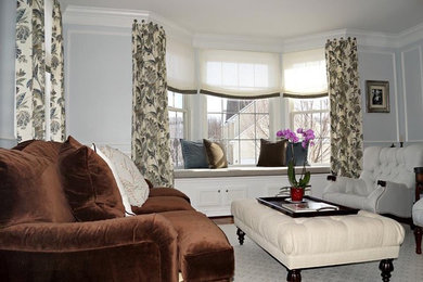 Custom Window Treatments in Living Room