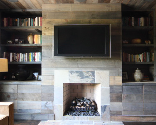 Barn Wood Fireplace Houzz