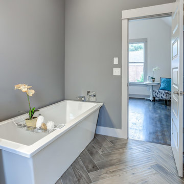 Master Bath with View of Bedroom