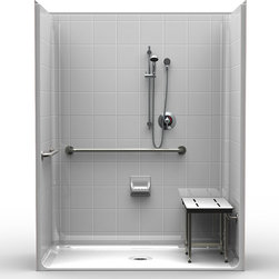 Multi-Piece Code Compliant 63&Prime; x 31&Prime; x 80 1/4&Prime; Shower | Traditional Threshold, 3 - Products
