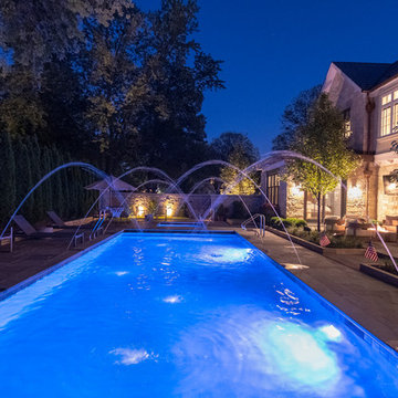 River Forest, IL Rectilinear Swimming Pool with Hot Tub