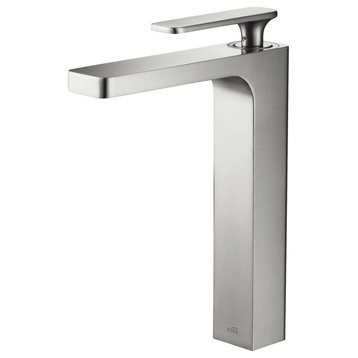 Infinity Single Handle Vessel Sink Faucet, Brushed Nickel, Without Drain