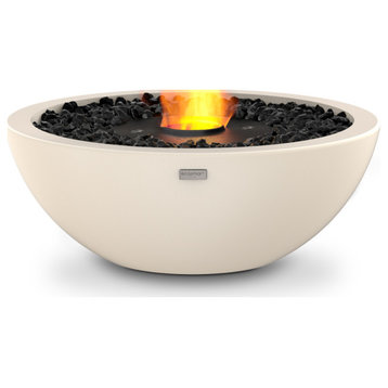 EcoSmart™ Mix 600 Concrete Fire Pit Bowl - Smokeless Ethanol Fireplace, Bone, Ethanol Burner (Black)