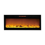 Astoria 60" Log Ventless Heater Recessed Wall Mounted Electric Fireplace